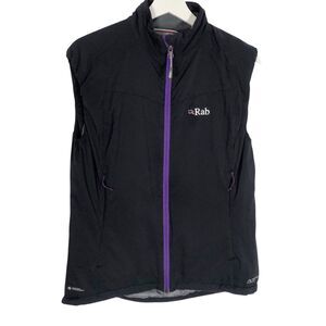 Rab Strata Vest Zip Jacket Womens US Medium Dark Gray Purple Pertex Microlight